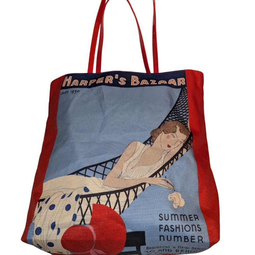Estee Lauder Harper's Bazaar 1930s Cover Red Tote Bag
